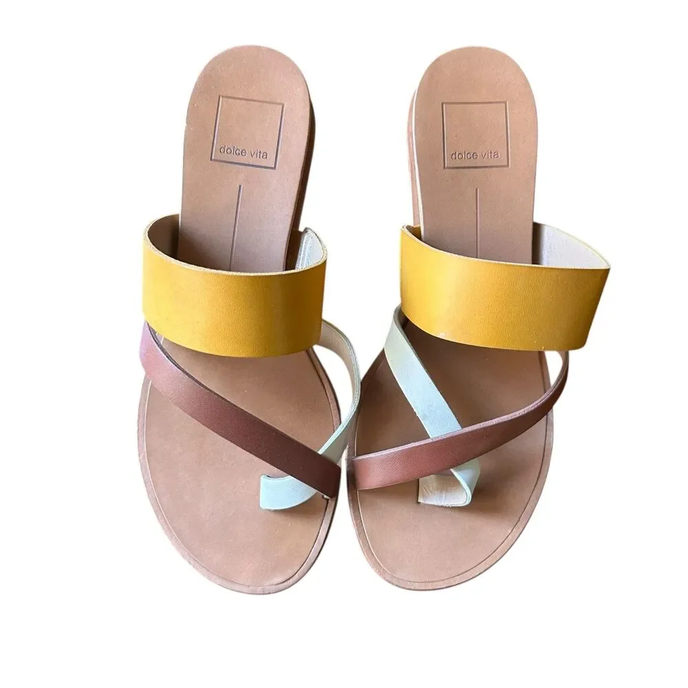 DOLCE‎ VITA Paddy Vegan Leather Sandals Sz 7
